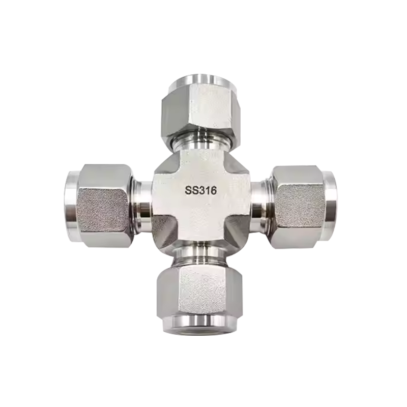 Stainless Steel Cross Union Compression Tube Fittings